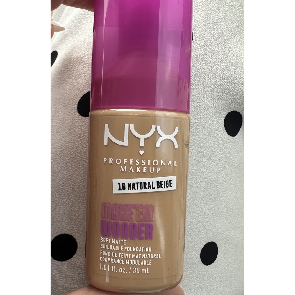 NYX PROFESSIONAL MAKEUP MAKE'EM Wonder 1.01 Fl Oz  Foundation Natural Beige 16